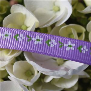 Flower Ribbon - Daisy Chain on Purple